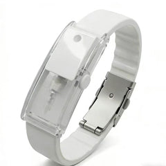 Pulsera de perfume recargable Esenciara en color blanco