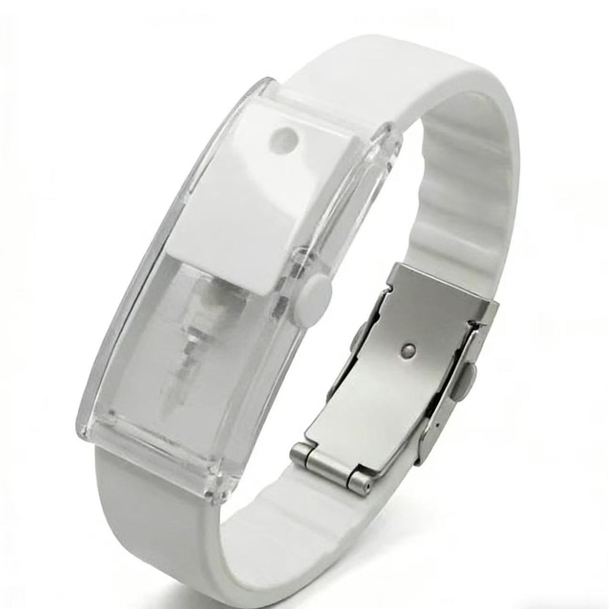 Pulsera de perfume recargable Esenciara en color blanco